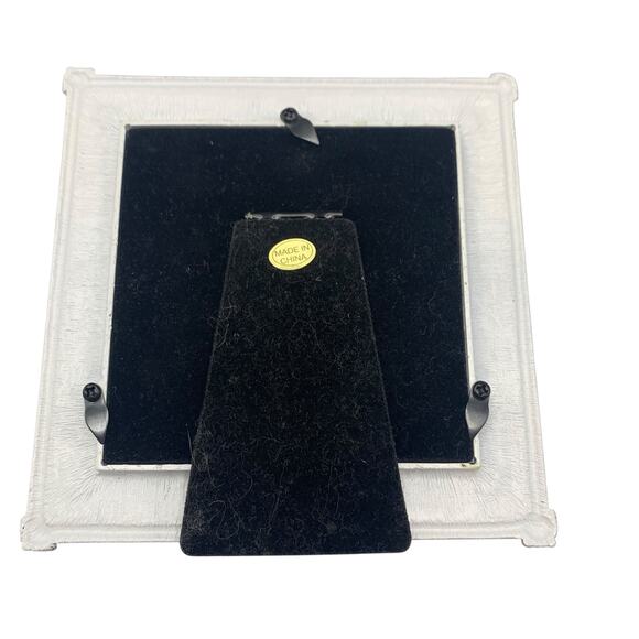 Hudson Hill 4X4 Picture Frame Metal White Gold Enamel Finish Pearls Square Photo - Picture 7 of 8